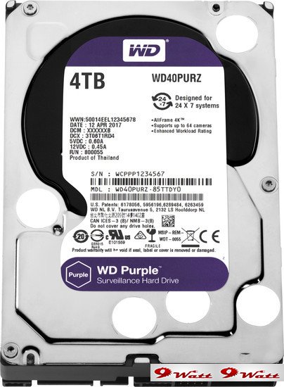Жесткий диск WD Purple 4TB [WD40PURZ] - фото