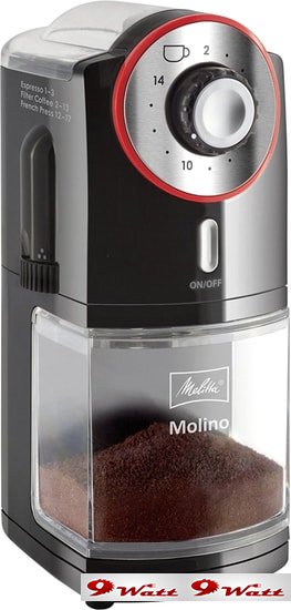 Кофемолка Melitta Molino (черный/красный) - фото