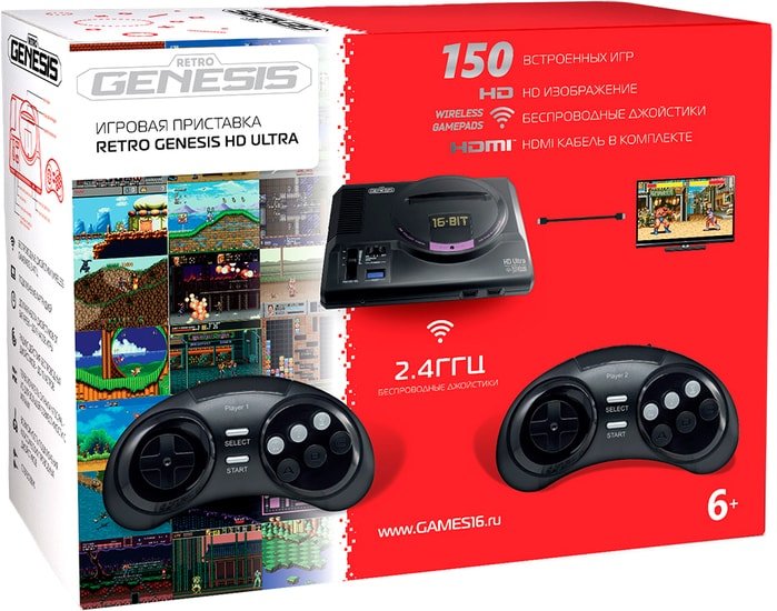 Игровая приставка Retro Genesis HD Ultra (2 геймпада, 150 игр) - фото