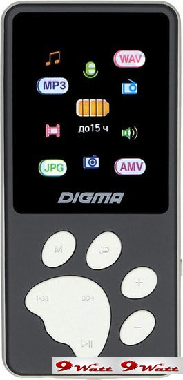 MP3 плеер Digma S4 8GB (серый/серебристый) - фото