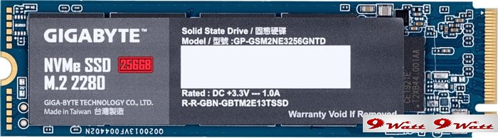 SSD Gigabyte NVMe 256GB GP-GSM2NE3256GNTD - фото