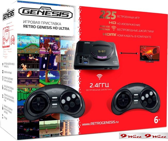 Игровая приставка Retro Genesis HD Ultra (2 геймпада, 225 игр) - фото