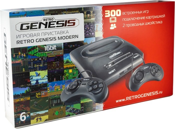 Игровая приставка Retro Genesis Modern (2 проводных геймпада, 300 игр) - фото