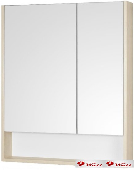 Акватон Шкаф с зеркалом Сканди 70 1A252202SDB20 (белый/дуб верона) - фото