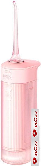 Ирригатор Soocas W1 (розовый, 4 насадки, чехол, ополаскиватель)