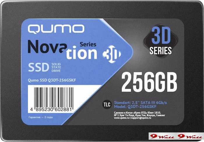 SSD QUMO Novation 3D TLC 256GB Q3DT-256GSKF - фото