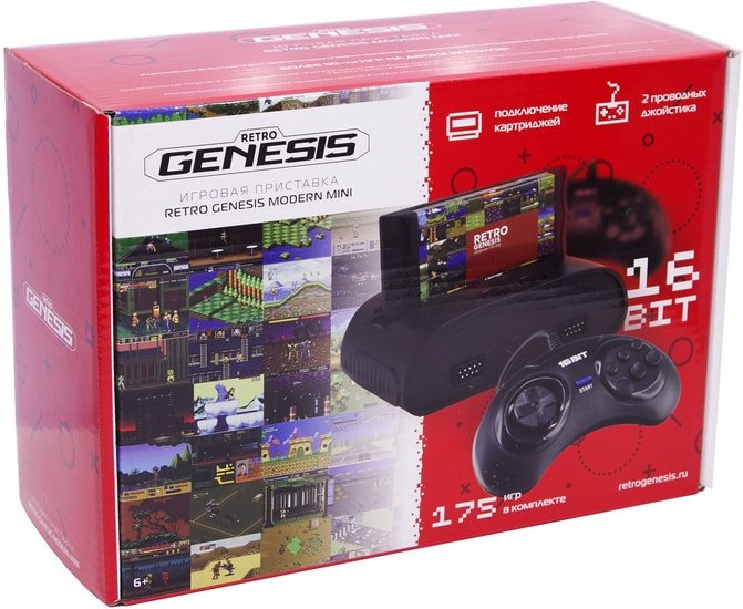 Игровая приставка Retro Genesis Modern mini (2 проводных геймпада, 175 игр) - фото