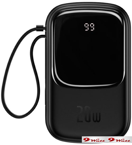 Внешний аккумулятор Baseus Qpow Pro Digital Display Fast Charge 10000mAh 20W (черный) - фото