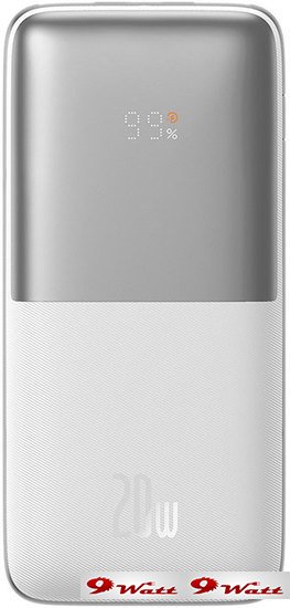 Внешний аккумулятор Baseus Bipow Pro Digital Display Fast Charge 20W 10000mAh (белый) - фото