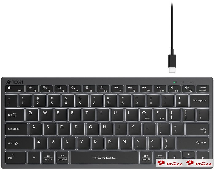 Клавиатура A4Tech Fstyler FX61 (серый/черный) - фото2
